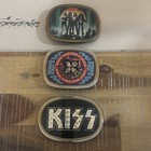 3 Vintage Rare Pacifica Kiss Belt Buckles Rock And Roll Over Usa Made super Cool