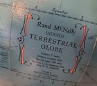 Vtg Rand Mcnally Indexed Terrestrial Light-up World Globe 17  Portable Lamp Usa