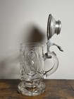 Vintage 1950s Bavarian German Beer Stein Crystal And Pewter Signed    gths   