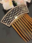 Gorgeous Victorian Era Antique Faux Tortoise Shell Rhinestones Comb