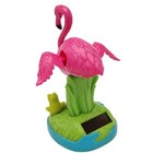 Solar Pink Flamingo Flapping Wings Bobble Dancer Mini Figure Novelty Party Favor