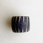 Old Venetian Antique Wound Speo Glass African Trade Bead Dark Blue And White  10