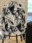 Western Show Shirt Black And White Swirls With Swarovski Crystals
