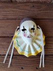 Vintage Porcelain Glazed Mardi Gras Wall Hanging Mask 