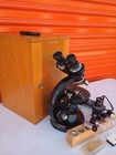 Antique Carl Zeiss Germany Microscope With Original Wood Box Rare