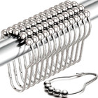 New Shower Curtain Hooks     Rust-proof Stainless Steel For Bathroom  Set Of 12