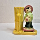 Vintage 1950s Mcm Shawnee Asian Man Bamboo Ceramic Vase No  702
