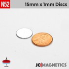 15mm X 1mm N52 Round Disc Rare Earth Neodymium Magnet 15x1mm