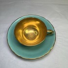 Vintage Demitasse Tuscan Fine Bone China Blue And Gold Tea Cup Saucer England