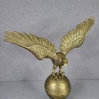 Vintage Brass Eagle On World Globe Mcm Statue Figurine Large 22  X 19 5  Taiwan