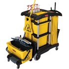 Rubbermaid Fg9t7300bla Hygen Microfiber High Capacity Janitor Cart Housekeeping