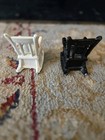 Vintage Antique Cast Iron Rocking Chair Salt   Pepper Shakers Hand Painted Japan