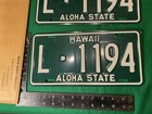 Vintage Hawaii License Plate Matched Pair Unused