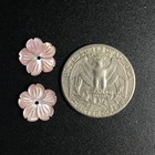 2 Pc Natural Pink Mop Shell 12mm Carved Flower - New Diy Design Wholesale Unique
