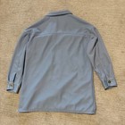 Womens Waffle Knit Button Down Shirt Dusty Blue Long Sleeve Shacket Top Pockets
