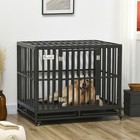 41   Strong Pet Dog Crate Mobility Cage W  Playpen Metal   Removeable Tray