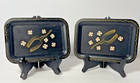 Good Luck Theme Nashco 8 Vintage Mcm Snack Tole Metal Blk Gold Pigs Dice Clovers