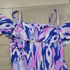 Lilly Pulitzer Romper Womens Xs Off Shoulder Ruffle Ikat Print Summer Jumpsuit