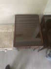 Vintage Mahogany Petite Nightstands With Two Drawers