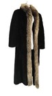 Kramer s Dark Brown Mink Coat With Silver Fox Trim Ankle Length Xl  approximate 