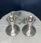 Web Pewter Weighted Candle Sticks 4 5 Inches Vintage Pair Set Of 2 Holders