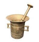Antique Heavy Solid Brass Mortar   Pestle Large 5x5 5 Pharmacy Apothecary