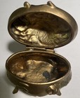 Antique Art Nouveau Gold Jewelry Trinket Footed Hinged Lidded Casket Box