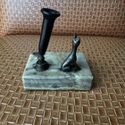 Vintage Onyx Dog Pen Holder Inkwell Desk Organizer Art Deco Style