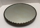 Vintage Beveled Mirror Plateau Vanity Tray Silver Plate Victorian Trim Footed