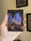 Aceo  print  Miniature Painting Acrylic 2 5x3 5 Moonlit Landscape Fantasy Gold