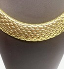 High End Vintage 80s Signed Replica Made In Italy Gold Statement Necklace
