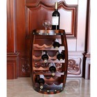 Wooden Barrel Shaped 14-bottle Wine Rack