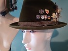 Vintage Tyrol  German  Bavaria  Alpine Hat  Souvenir Pins  Plume Hand Made Italy