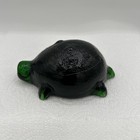 Antique Early Bottle Glass Emerald Green End Of Day Whimsey Turtle Figurine