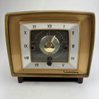 Vintage 1954 Crosley F-25bk Vacuum Tube Am Clock Radio Burgundy gold - Tested