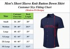 Men   s Modern-fit Short Sleeve Knit Button Down Shirts  size - S-3xl 