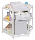 Baby Changing Table Corner Space Saver Hamper Basket White