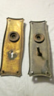 Vintage Antique  Brass Set Door Lock Plates  7 5 8 In 