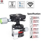 Ce-28 Low Profile Tripod Ball Head 28mm Universal Metal Ballhead For Dslr Camera
