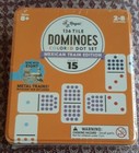 Regal Mexican Train Dominoes Game  136 Double 15 Colored Dot Tiles  8 Metal Trai