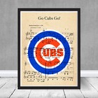 Vintage Chicago Go Cubs Go Sheet Music Logo Decor Baseball Wrigley Gift Poster