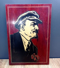 Vintage Ussr Mid-century Wall Wooden Painting Vladimir Lenin Communist Art Decor