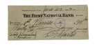 1923 Bank Check  The First National Bank  Marysville  Ca
