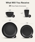 Quatish 24 Piece Plates And Bowl Set For 6  Dinnerware Dish Set For Kitchen