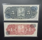 Two Mexican Bank Notes  Banco De Mexico 1961   1  Pesos -  5  Pesos-uncirculated