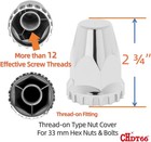 33 Mm Lug Nut Covers For Semi Trucks - Lug Nut Covers - Flanged Lug Nut Cover