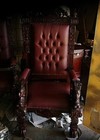 6  Hand Carved Solid Mahogany King Lion Gothic Throne Chair New Never Used 
