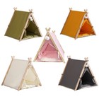 Pet Teepee Tent House Indoor Portable Kennel Dog Cat Bed With Washable Cushion