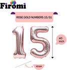 15 Foil Number Balloons Rose Gold 40-inch Big Giant Jumbo Mylar 15 Or 51 Balloon