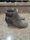 Dansko Ankle Booties Womens 9 5 Brown Suede Wedge Zip Buckle Comfort Casual